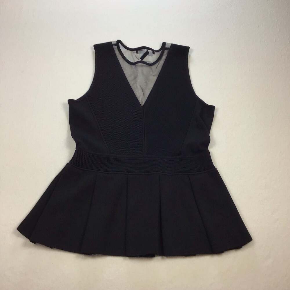 White House Black Market Sleeveless Peplum Top Black Size XS Classy Chic - Picture 8 of 8
